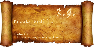 Kreutz Gréta névjegykártya
